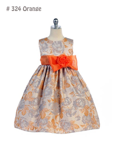girls orange floral dress